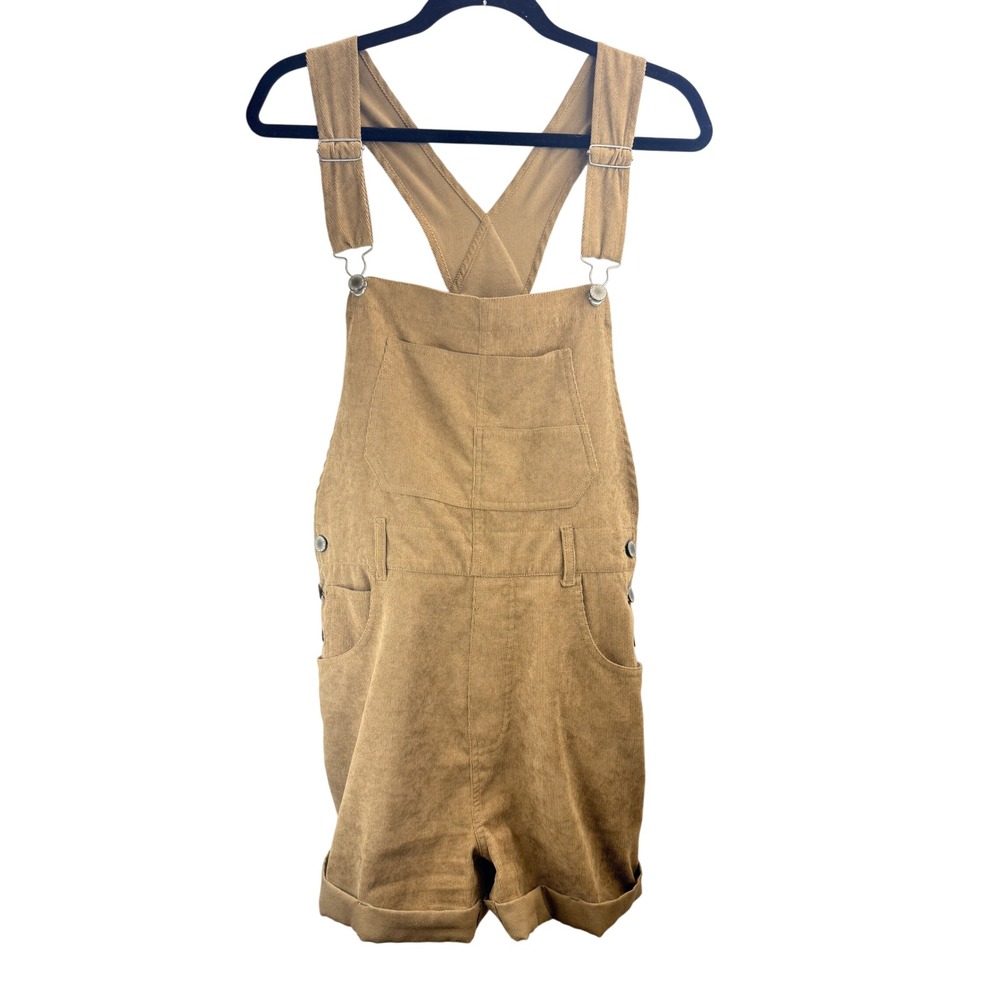 Wishlist Jeans Womens Brown Corduroy Shortalls Overalls Size S WL23-7541 Camel‎